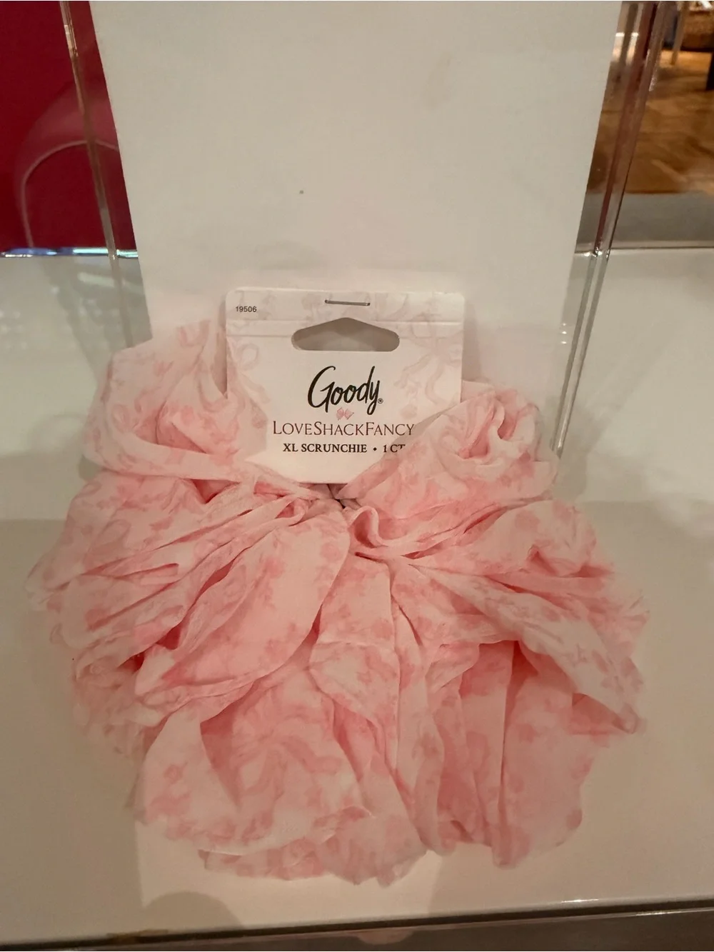 LoveShackFancy soft pink XL fabric scrunchie
